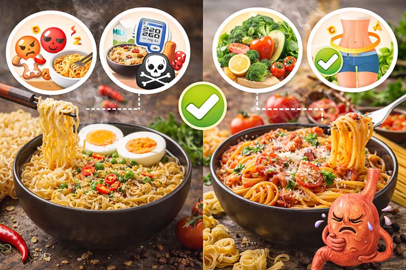 ادویه | رژیم غذایی تفاوت نودل و ماکارونی؛ کدام انتخاب بهتری است؟