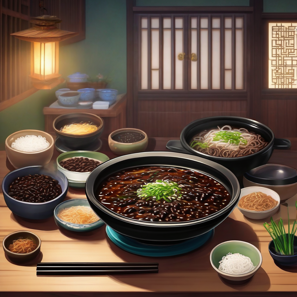 نودل لوبیای سیاه کره (Jajangmyeon) - دستور پخت اصیل