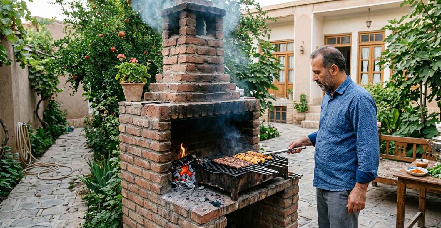 باربیکیو | ایمنی راهنمای ساخت باربیکیو آجری در باغ و اصول ایمنی آن