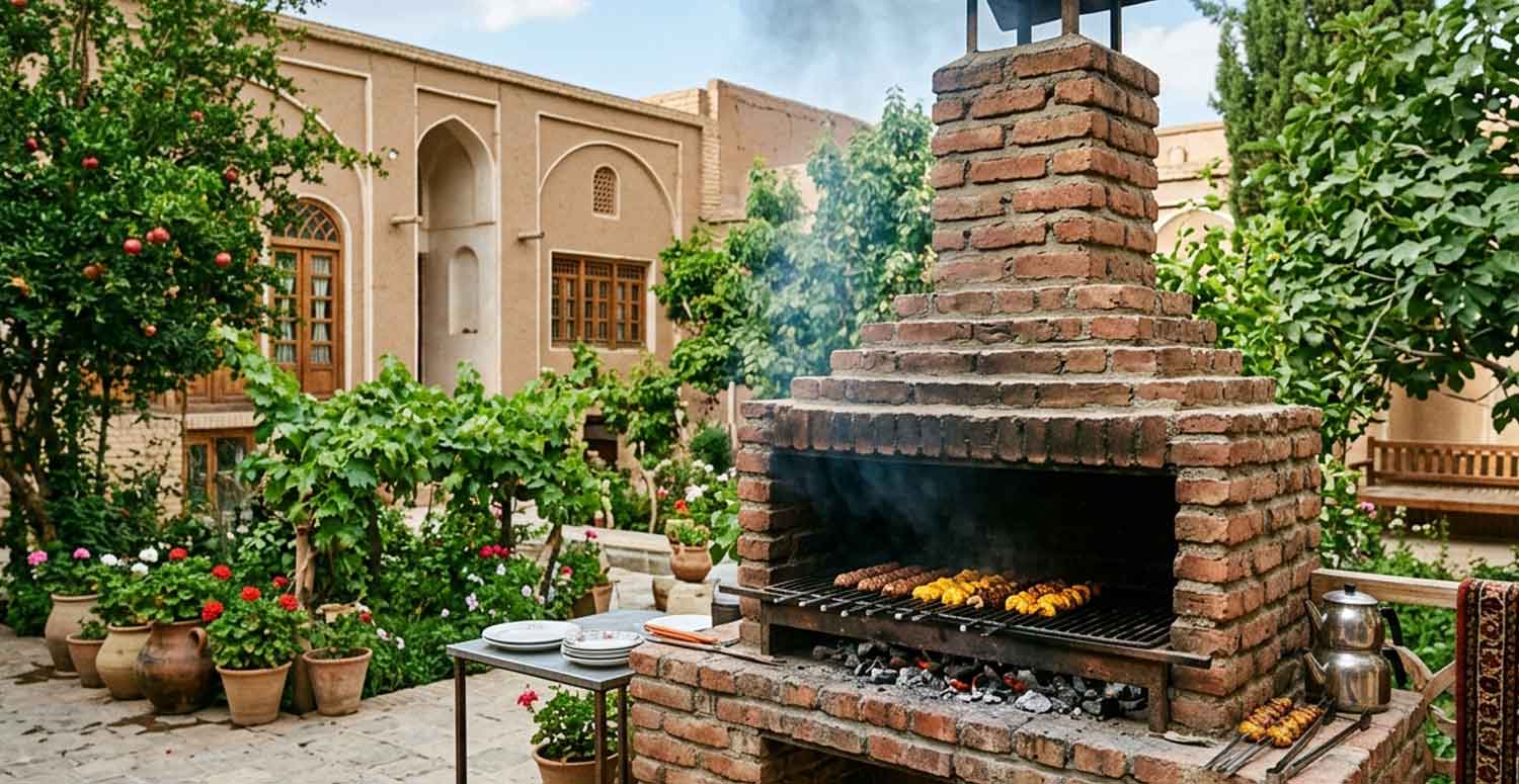 راهنمای ساخت باربیکیو آجری در باغ و اصول ایمنی آن