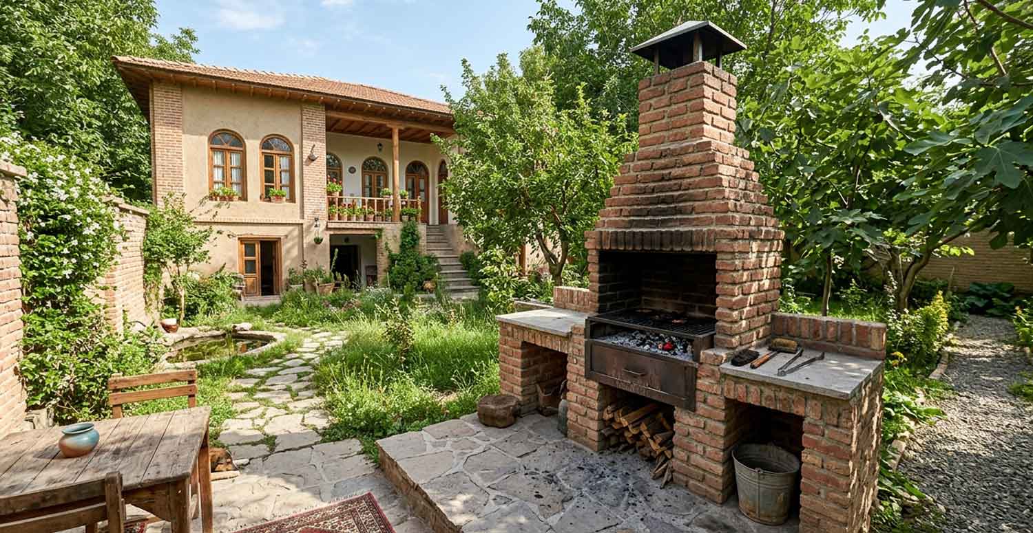 راهنمای ساخت باربیکیو آجری در باغ و اصول ایمنی آن